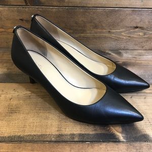 Michael Kors Kitten Pump Heels Black Leather Size 9 M EUC!!